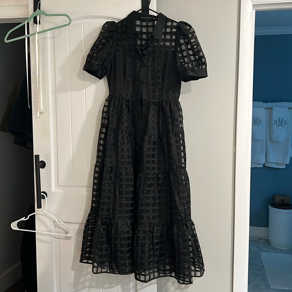 English Factory gridded organza dress